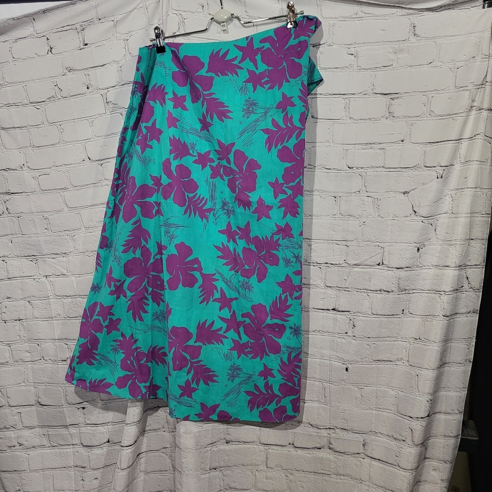 Hilo Hattie Vintage | Purple/blue Hawaiian Wrap Skirt